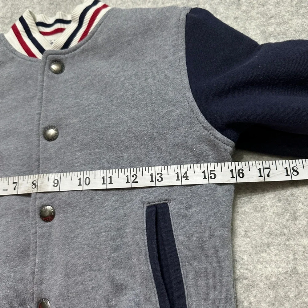Gymboree Boys Bomber Baseball‎ Varsity Jacket Size S 5-6 Preppy Timeless Grey